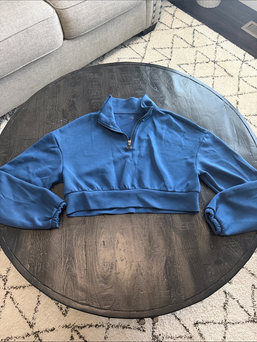 Gilly Hicks navy blue sweatshirt with small white chest print